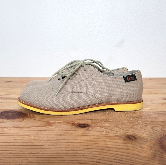 G.H. Bass Ely 2 Cobblestone Oxford Shoes Tan Canvas Size 5 - Picture 1 of 10